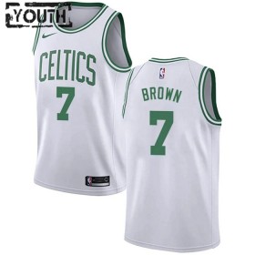 Camiseta Niños Boston Celtics Jaylen Brown 7 2022-23 Nike Association Edition Blanco Swingman